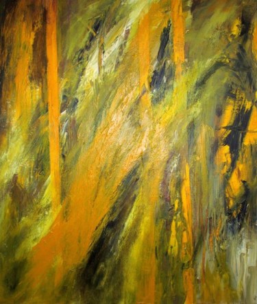 Peinture intitulée "Composition aux ban…" par Briga, Œuvre d'art originale, Acrylique