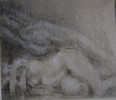 Drawing titled "HOMMAGE A REMBRANDT" by Michel Moskovtchenko, Original Artwork, Ink