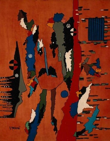 Peinture intitulée "Déchirure" par H . Mortazavi, Œuvre d'art originale, Huile