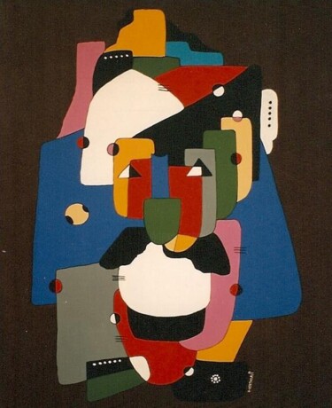Peinture intitulée "Derviche" par H . Mortazavi, Œuvre d'art originale, Huile