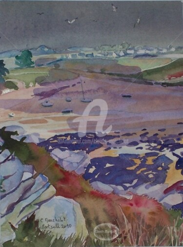 Peinture intitulée "Portsall" par Claude Marchalot, Œuvre d'art originale, Huile