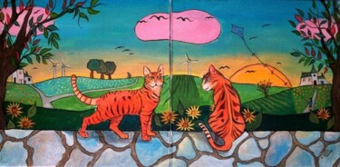 Peinture intitulée "Indécision (toiles…" par Elisabeth Renard (B.Dumont Renard), Œuvre d'art originale, Huile