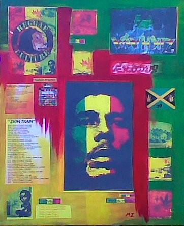 Ζωγραφική με τίτλο "Bob Marley" από Martine Zendali, Αυθεντικά έργα τέχνης