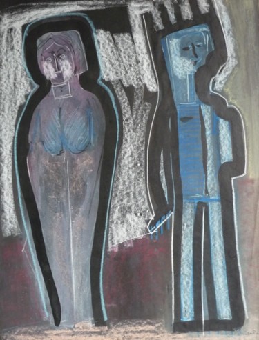 Peinture intitulée "Les Couples # 3" par Christian Cerisola, Œuvre d'art originale, Huile