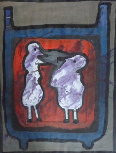Peinture intitulée "Les Couples # 9" par Christian Cerisola, Œuvre d'art originale, Huile