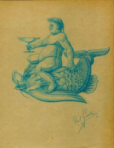 Tekening getiteld "Bacchus" door Paul Gosselin, Origineel Kunstwerk, Anders