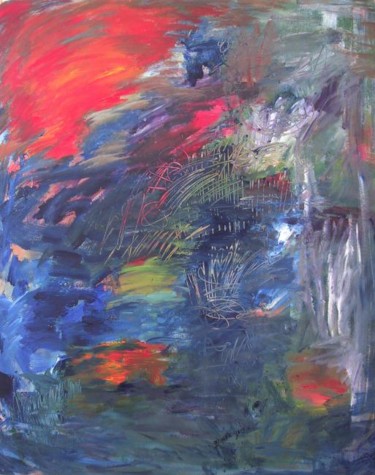 Peinture intitulée "Etang, Acrylique" par Briga, Œuvre d'art originale, Acrylique