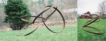 Sculpture titled "Floating Rings" by Metal-I-Genics Studio, Original Artwork