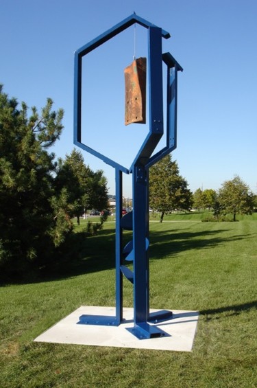 Sculpture titled "Ligand Docked" by Metal-I-Genics Studio, Original Artwork