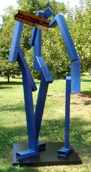 Sculpture titled "Ligand Docking" by Metal-I-Genics Studio, Original Artwork