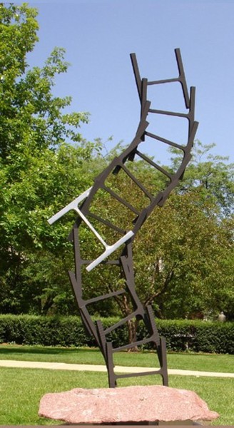 Sculpture titled "Point Mutation" by Metal-I-Genics Studio, Original Artwork