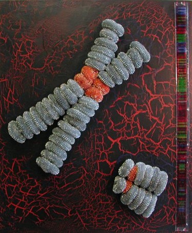 Painting titled "Genetic Essentials" by Metal-I-Genics Studio, Original Artwork