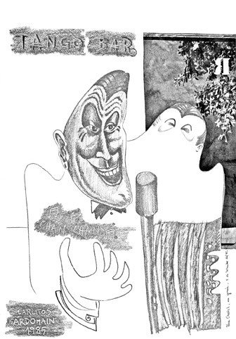 Dibujo titulada "tango bar" por Carlos Ardohain, Obra de arte original