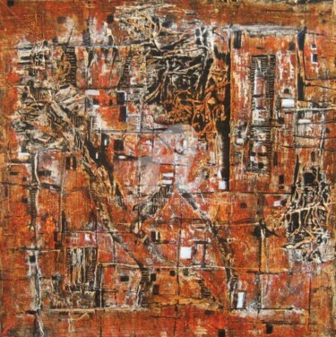 Peinture intitulée "favelas 6" par Anne-Marie Mary, Œuvre d'art originale, Acrylique Monté sur Panneau de bois