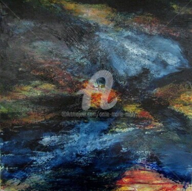 Peinture intitulée "Ténèbres" par Anne-Marie Mary, Œuvre d'art originale, Huile Monté sur Châssis en bois