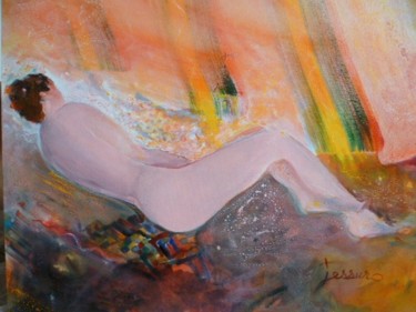 Peinture intitulée "La Dame du village…" par Jessuro, Œuvre d'art originale, Huile