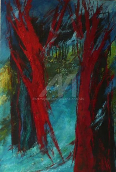 Peinture intitulée "arrivée du printemps" par Josiane Chauvin, Œuvre d'art originale, Huile