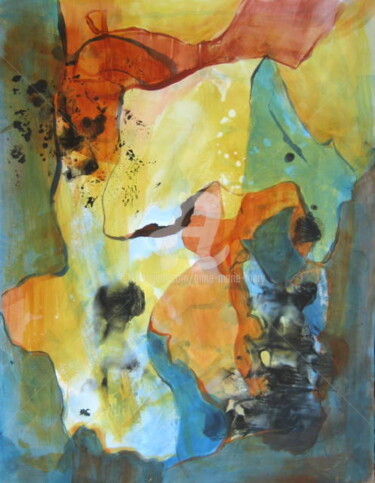 Peinture intitulée "acrylique sur papier" par Anne-Marie Mary, Œuvre d'art originale, Acrylique