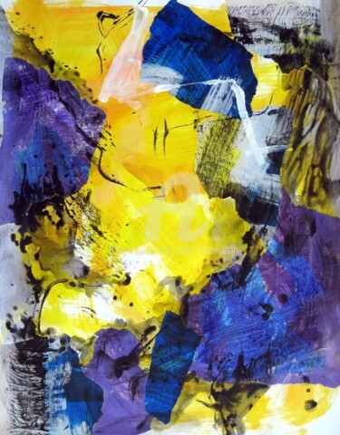 Peinture intitulée "acrylique sur papier" par Anne-Marie Mary, Œuvre d'art originale, Huile