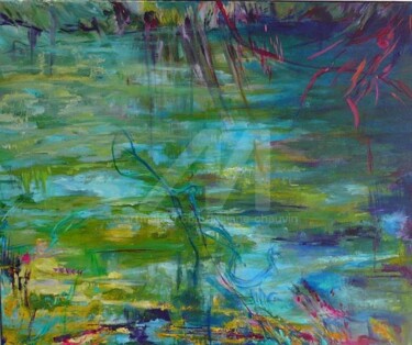 Peinture intitulée "romantique" par Josiane Chauvin, Œuvre d'art originale, Huile