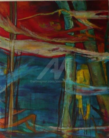 Peinture intitulée "brouillard matinal…" par Josiane Chauvin, Œuvre d'art originale