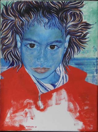 portret of roi Painting titled "portret of roi" by David Teszler, Original Artwork, Oil