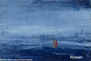 Painting titled "Man in blue" by Rizwan Ali, Original Artwork, Oil