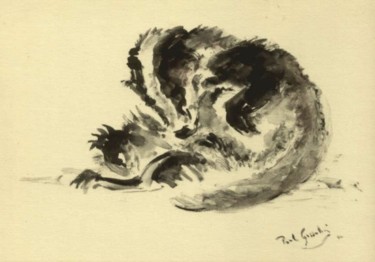 Tekening getiteld "Bizzy Badger" door Paul Gosselin, Origineel Kunstwerk, Anders