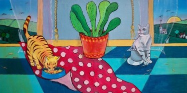 Peinture intitulée "Une journée ordinai…" par Elisabeth Renard (B.Dumont Renard), Œuvre d'art originale, Huile