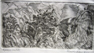 Desenho intitulada "LE LUBERON    Le cè…" por Michel Moskovtchenko, Obras de arte originais, Outro