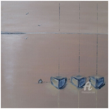 Peinture intitulée "Barques" par Dany Baumberger, Œuvre d'art originale, Huile