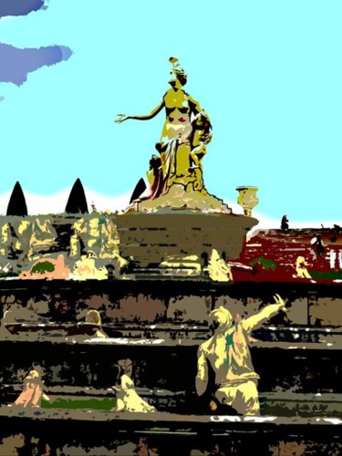 Digital Arts titled "Fountain at Versi" by Angelo Di Pietrantonio, Original Artwork