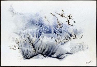 Peinture intitulée "hiver" par Marie-Noelle Bauchot, Œuvre d'art originale