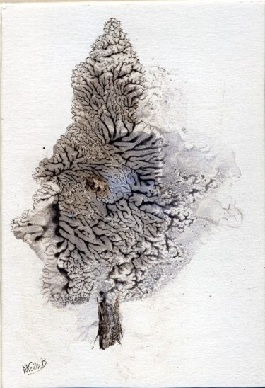 Peinture intitulée "le sapin" par Marie-Noelle Bauchot, Œuvre d'art originale