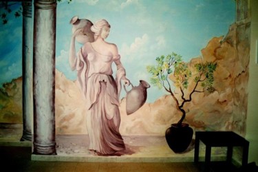 Peinture intitulée "Porteuse d'eau gall…" par Nanou, Œuvre d'art originale