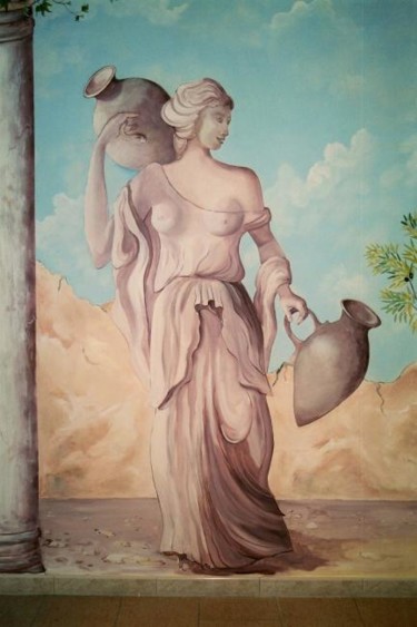 Peinture intitulée "Porteuse d'eau gall…" par Nanou, Œuvre d'art originale