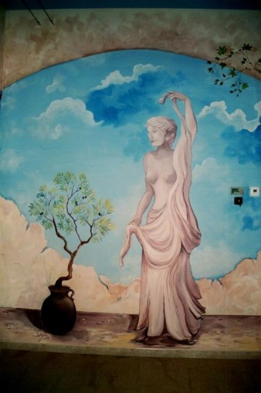 Peinture intitulée "baigneuse de Hamamm" par Nanou, Œuvre d'art originale