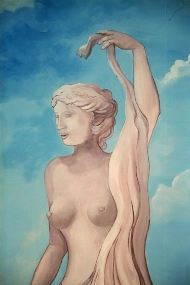 Peinture intitulée "buste de baigneuse…" par Nanou, Œuvre d'art originale