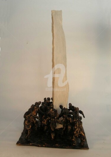 Sculpture intitulée "Monolithe" par Olivier Lecourtois, Œuvre d'art originale, Bronze