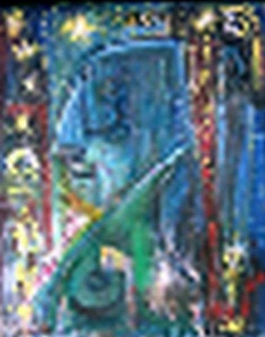 Digital Arts titled "Blue Buddha - 1" by Nick Mancuso, Original Artwork, Digital Painting