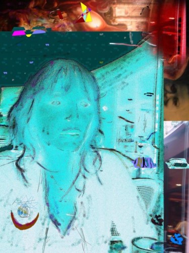 Digital Arts titled "Blue Edna" by Nick Mancuso, Original Artwork, Digital Painting