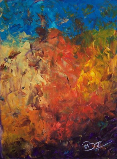 Peinture intitulée "Flammes" par Anne-Marie Boyer, Œuvre d'art originale
