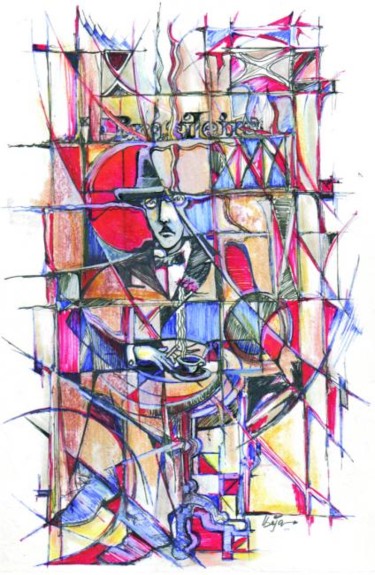 Pintura intitulada "fernando pessoa ,br…" por João Beja, Obras de arte originais