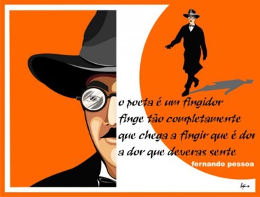 Pintura intitulada "fernando pessoa, o…" por João Beja, Obras de arte originais