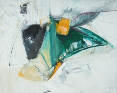 Painting titled "Green triangle" by Dmitri Matkovsky, Original Artwork, Oil