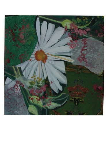 Peinture intitulée "marguerite verte" par Patrice Monnerie, Œuvre d'art originale