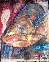 Painting titled "Untitled - 11" by Nick Mancuso, Original Artwork, Oil