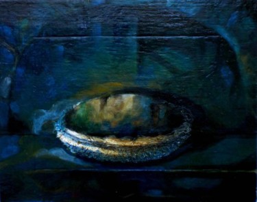 Painting titled "PAN AZUL" by Alexander Leal Cid, Original Artwork, Oil