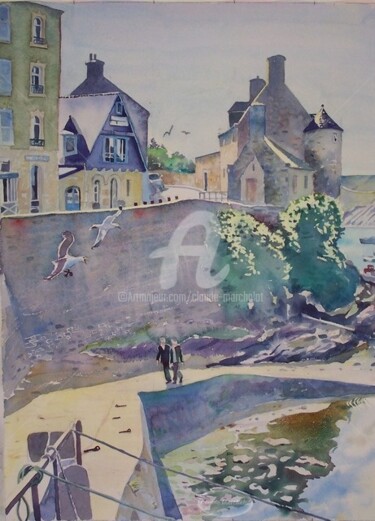 Le Conquet, la maison des seigneurs Peinture intitulée "Le Conquet, la mais…" par Claude Marchalot, Œuvre d'art originale, Huile