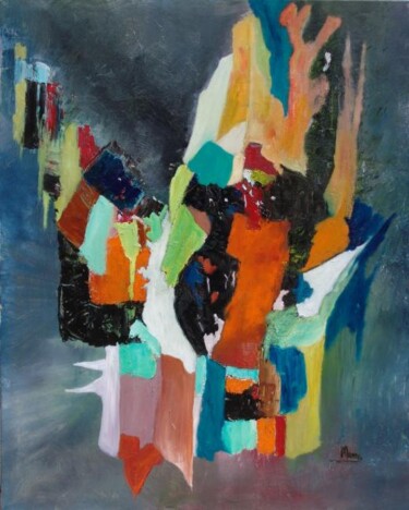 Malerei mit dem Titel "grand tableau abstr…" von Mona Roussette, Original-Kunstwerk